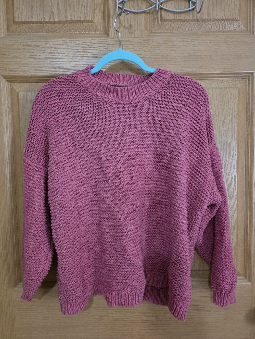 Aerie Open Back Tie Knit Sweater – Mauve Pink – Size M
